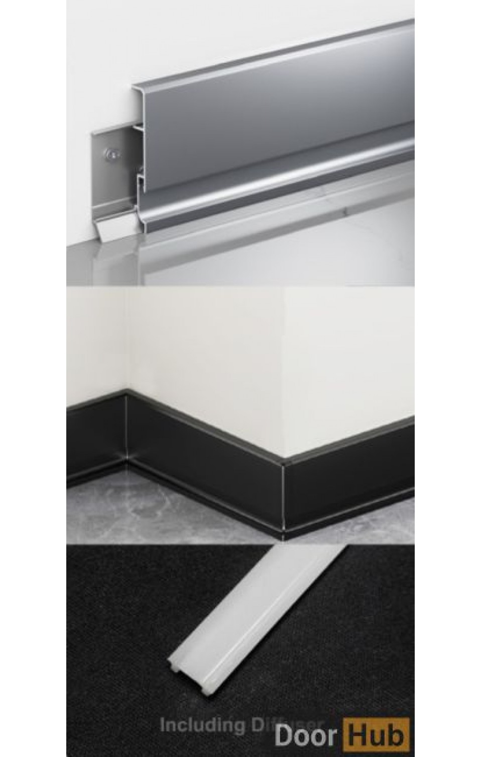 8cm Recessed LED Skirting Board | FLL-A-32-A8 Elegant Vertical Light Baseboard | DoorHub UAE